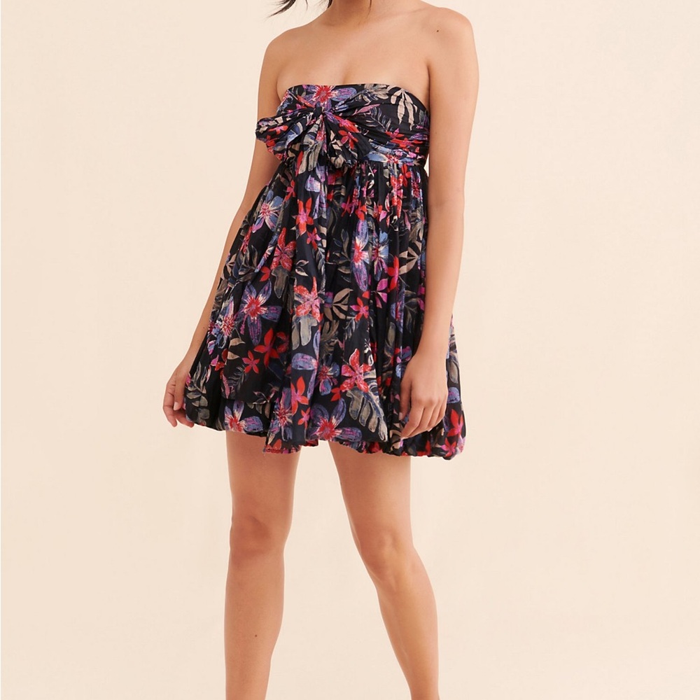 Free People Pink Ruffled Halter Sundress